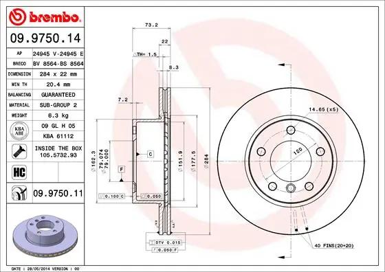 BRECO féktárcsa - BV 8564 - TothCarparts