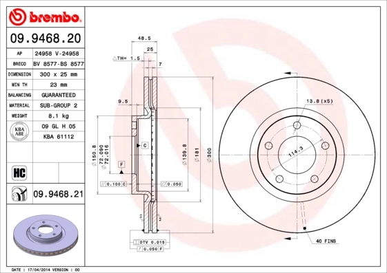 BRECO féktárcsa - BV 8577 - TothCarparts