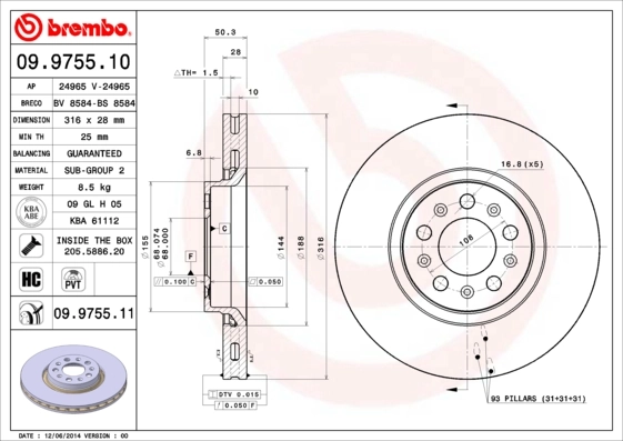 BRECO féktárcsa - BV 8584 - TothCarparts