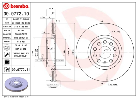 BRECO féktárcsa - BV 8585 - TothCarparts