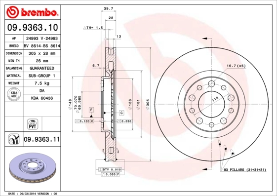 BRECO féktárcsa - BV 8614 - TothCarparts