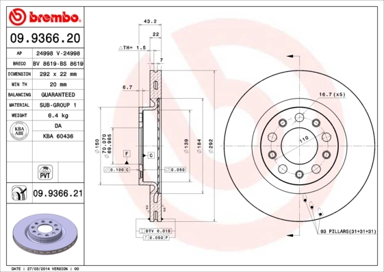 BRECO féktárcsa - BV 8619 - TothCarparts