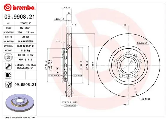 BRECO féktárcsa - BV 8651 - TothCarparts