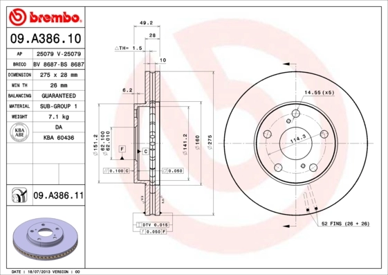 BRECO féktárcsa - BV 8687 - TothCarparts