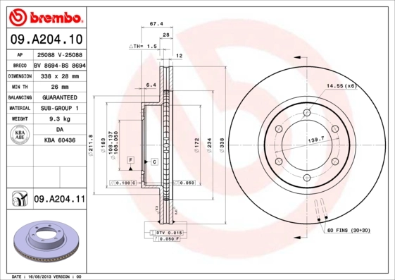 BRECO féktárcsa - BV 8694 - TothCarparts