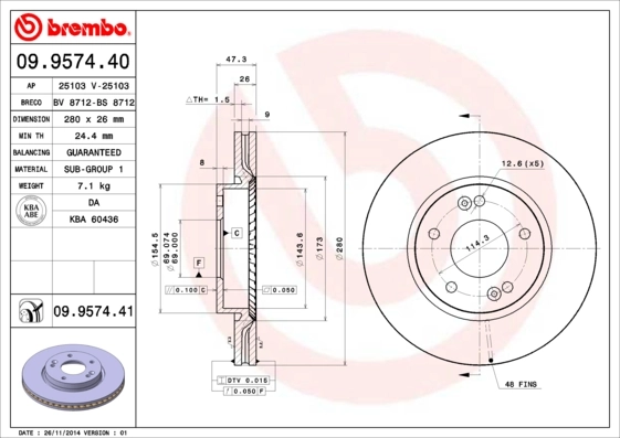 BRECO féktárcsa - BV 8712 - TothCarparts