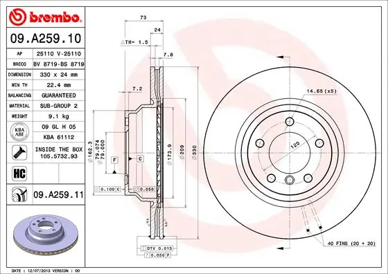 BRECO féktárcsa - BV 8719 - TothCarparts