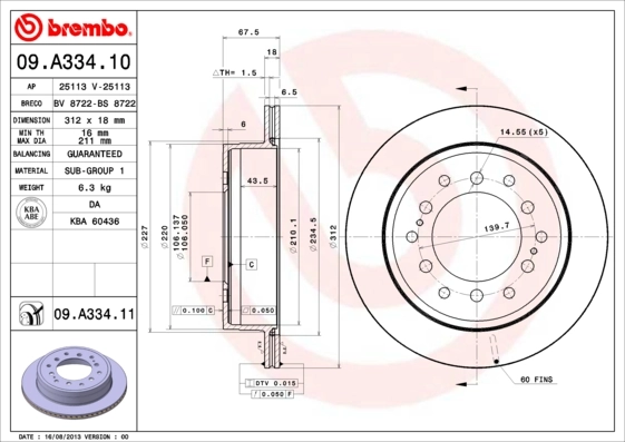 BRECO féktárcsa - BV 8722 - TothCarparts