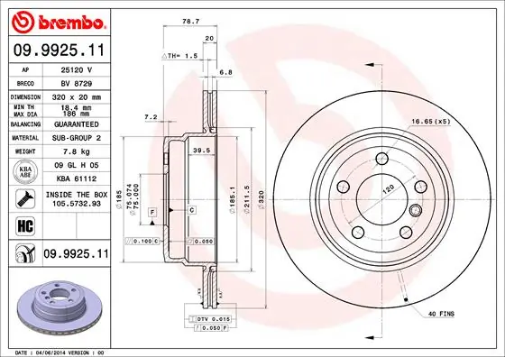 BRECO féktárcsa - BV 8729 - TothCarparts
