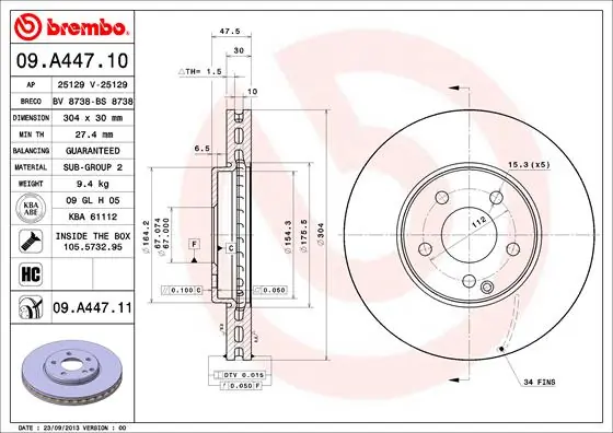 BRECO féktárcsa - BV 8738 - TothCarparts