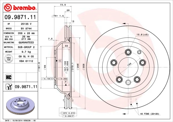 BRECO féktárcsa - BV 8744 - TothCarparts