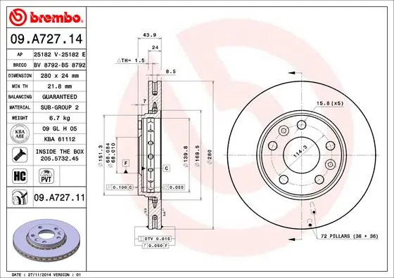 BRECO féktárcsa - BV 8792 - TothCarparts