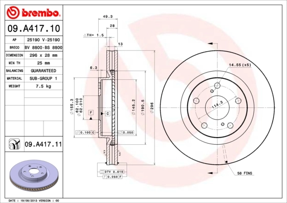 BRECO féktárcsa - BV 8800 - TothCarparts
