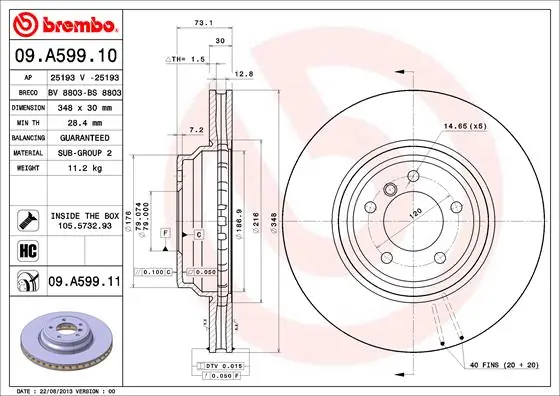 BRECO féktárcsa - BV 8803 - TothCarparts