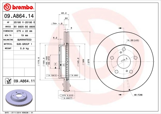 BRECO féktárcsa - BV 8805 - TothCarparts