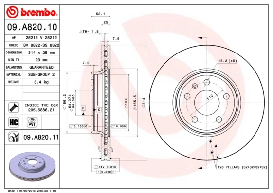 BRECO féktárcsa - BV 8822 - TothCarparts
