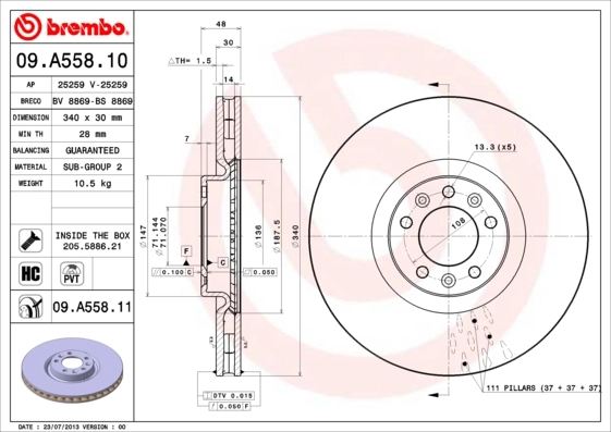 BRECO féktárcsa - BV 8869 - TothCarparts