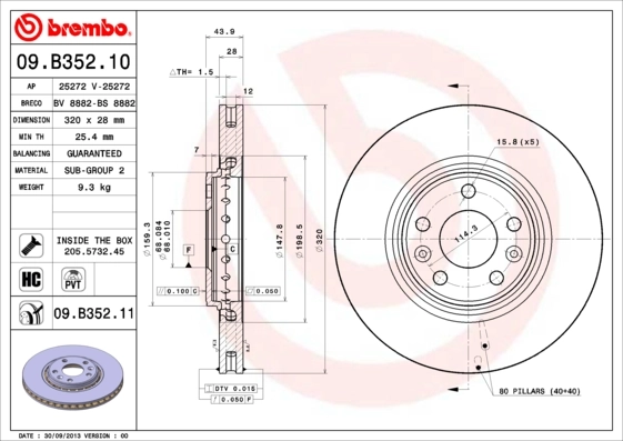 BRECO féktárcsa - BV 8882 - TothCarparts