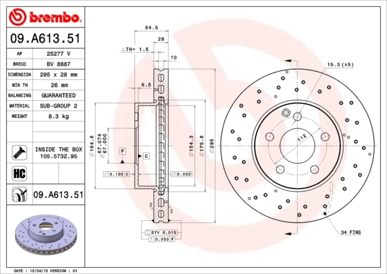 BRECO féktárcsa - BV 8887 - TothCarparts
