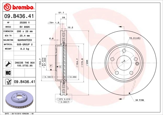BRECO féktárcsa - BV 8895 - TothCarparts