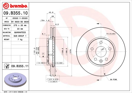 BRECO féktárcsa - BV 8930 - TothCarparts