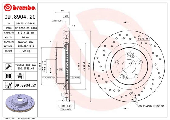 BRECO féktárcsa - BV 9033 - TothCarparts