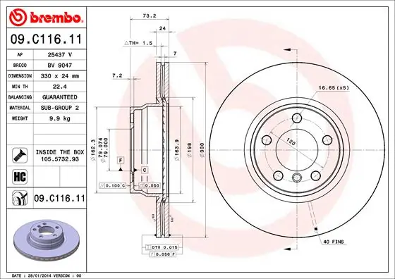 BRECO féktárcsa - BV 9047 - TothCarparts
