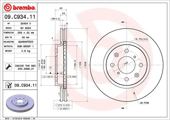 BRECO féktárcsa - BV 9064 - TothCarparts