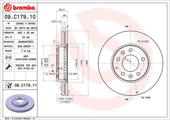 BRECO féktárcsa - BV 9073 - TothCarparts