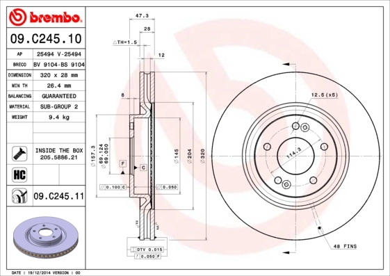 BRECO féktárcsa - BV 9104 - TothCarparts