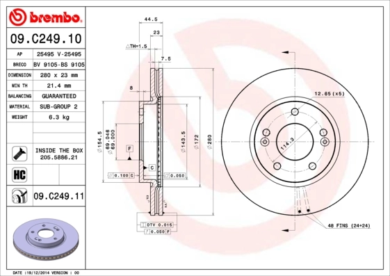 BRECO féktárcsa - BV 9105 - TothCarparts