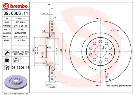 BRECO féktárcsa - BV 9109 - TothCarparts