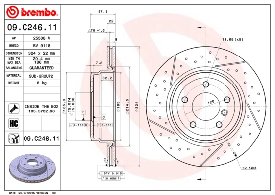 BRECO féktárcsa - BV 9118 - TothCarparts