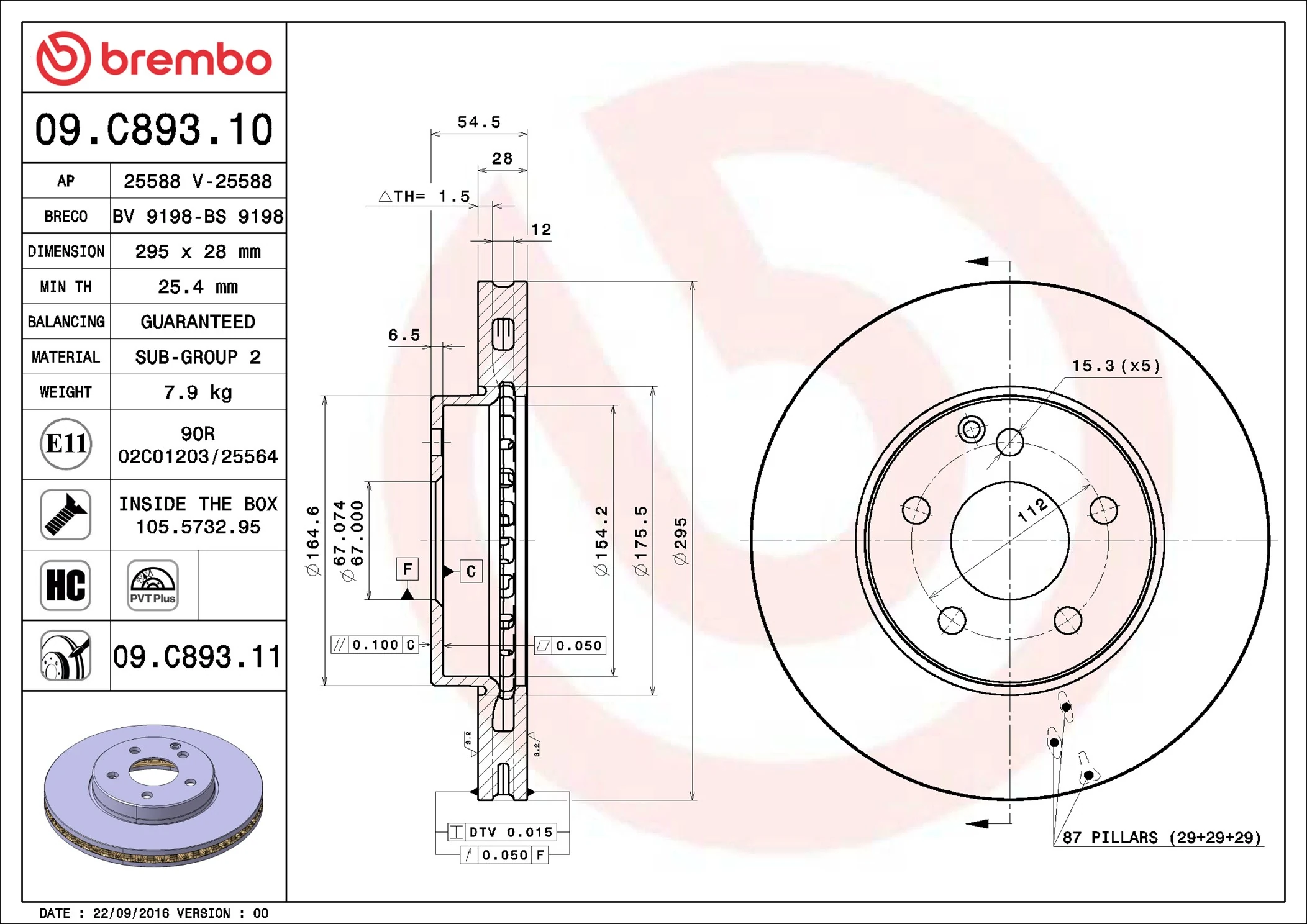 BRECO féktárcsa - BV 9198 - TothCarparts