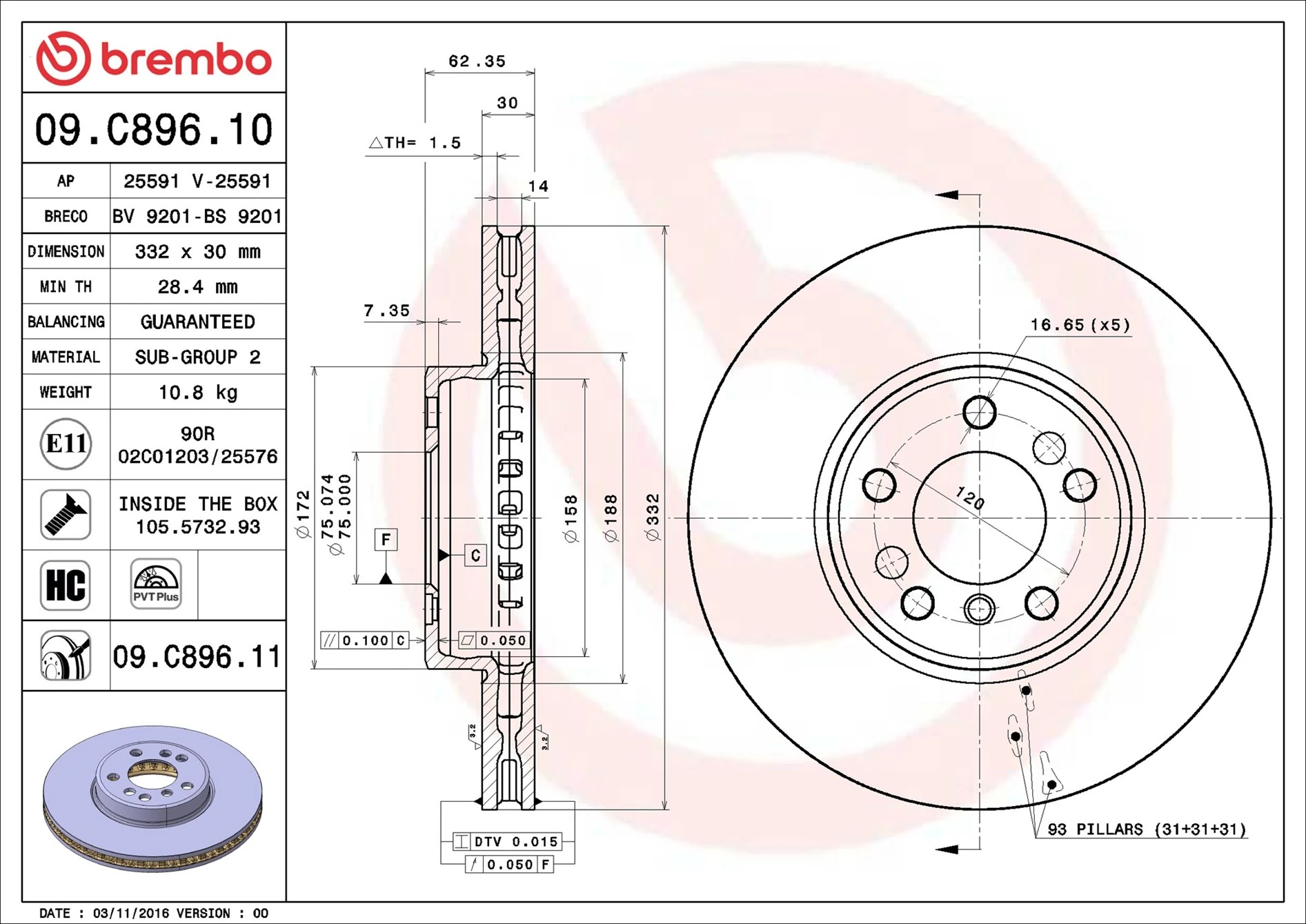 BRECO féktárcsa - BV 9201 - TothCarparts