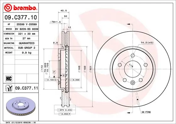 BRECO féktárcsa - BV 9209 - TothCarparts