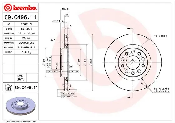 BRECO féktárcsa - BV 9221 - TothCarparts