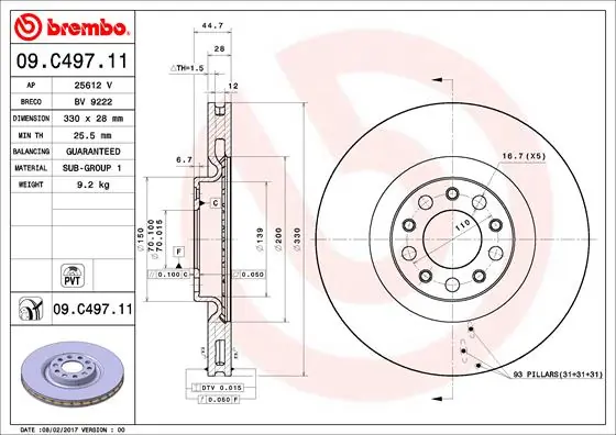BRECO féktárcsa - BV 9222 - TothCarparts