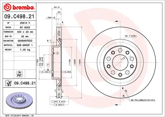 BRECO féktárcsa - BV 9223 - TothCarparts