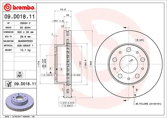 BRECO féktárcsa - BV 9244 - TothCarparts