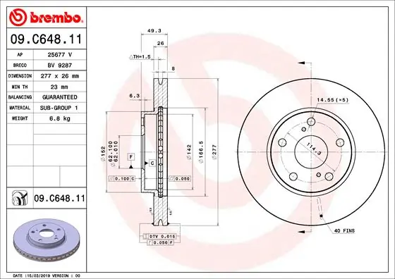 BRECO féktárcsa - BV 9287 - TothCarparts