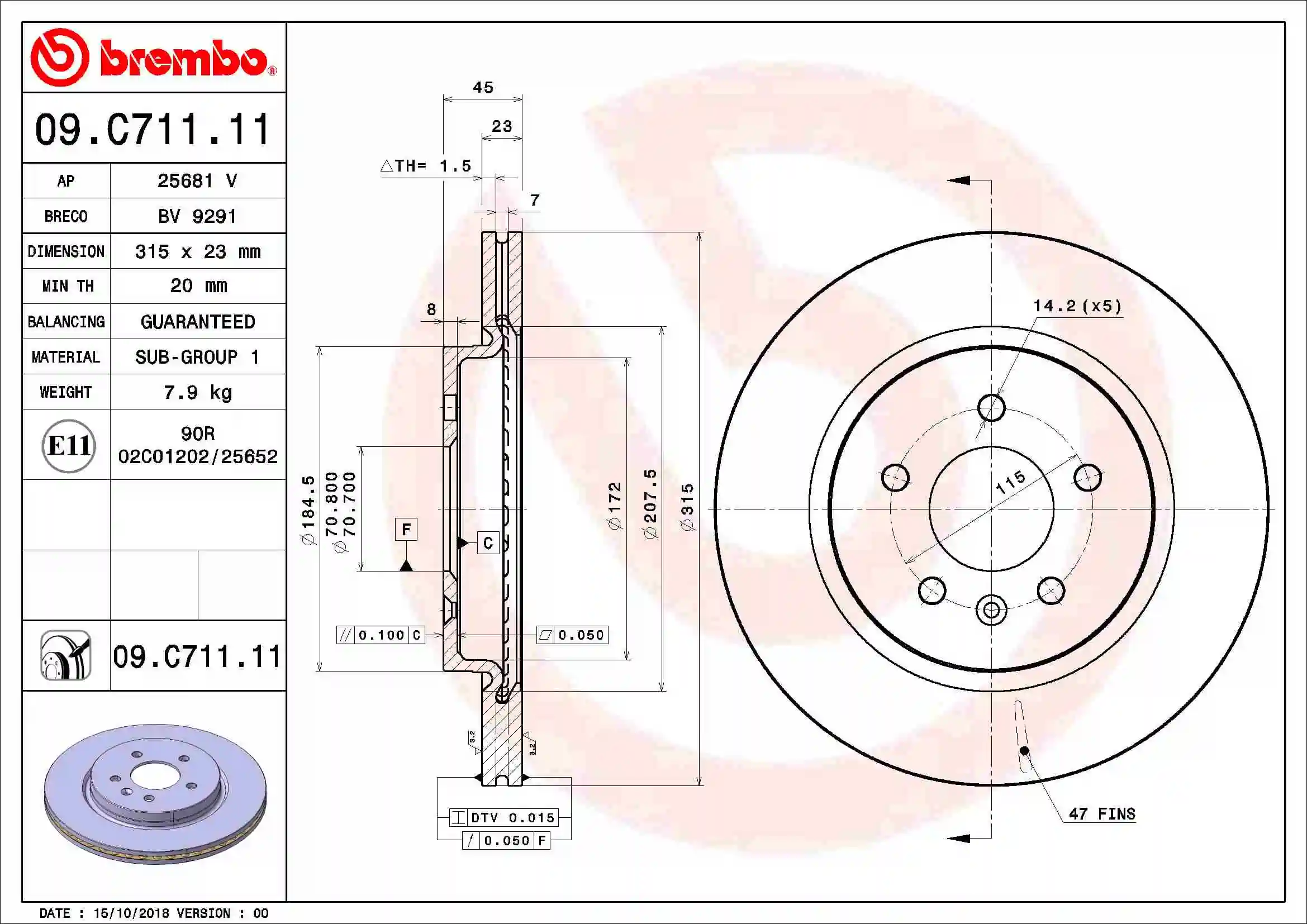 BRECO féktárcsa - BV 9291 - TothCarparts