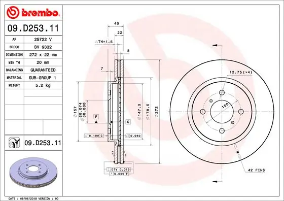 BRECO féktárcsa - BV 9332 - TothCarparts