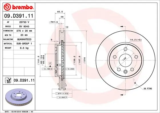 BRECO féktárcsa - BV 9343 - TothCarparts