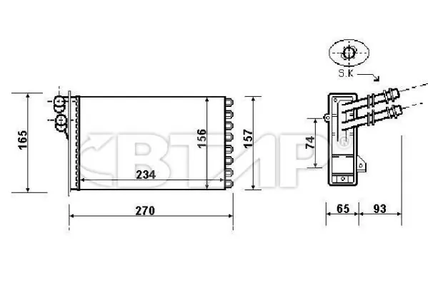 BTAP Hőcserélő, belső tér fűtés - BVC814-153 - TothCarparts