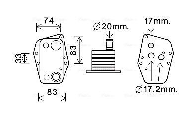 AVA Clever Choice Olajhűtő, motorolaj - BW3555 - TothCarparts