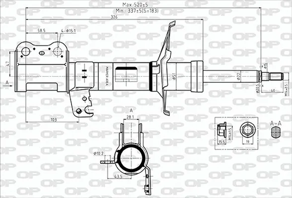 OPEN PARTS lengéscsillapító - SAB8707.31 - TothCarparts