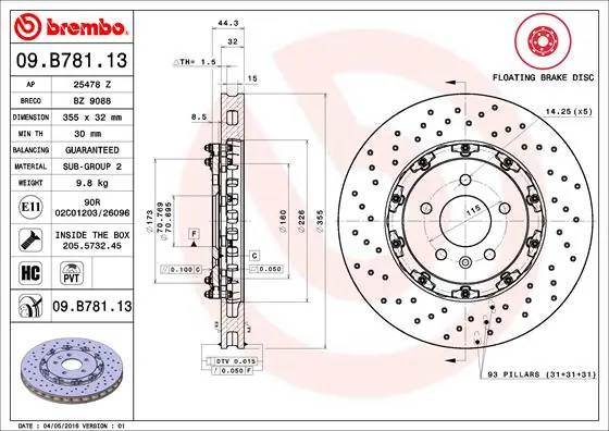 BRECO féktárcsa - BZ 9088 - TothCarparts