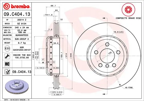 BRECO féktárcsa - BZ 9124 - TothCarparts