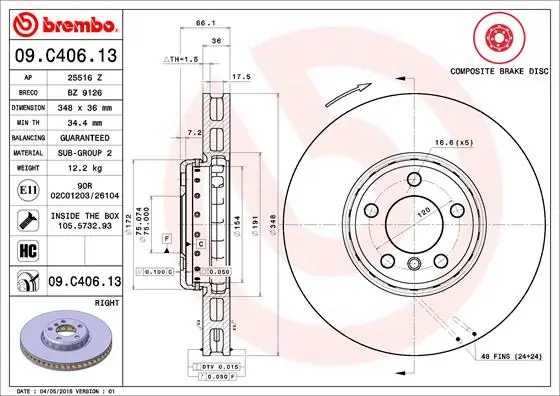 BRECO féktárcsa - BZ 9126 - TothCarparts